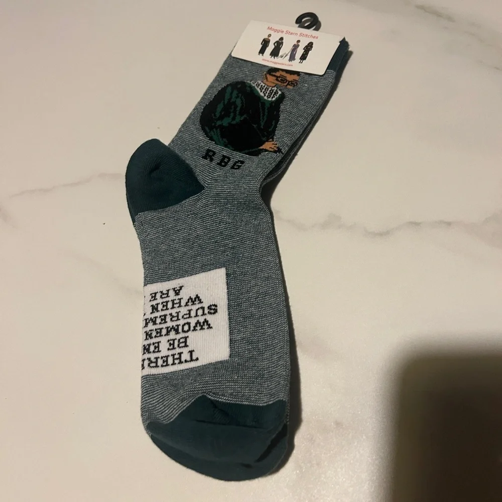 Patina Green Striped Socks